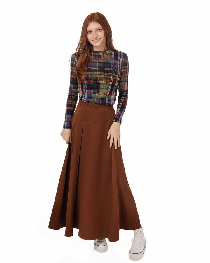 B6W51198T-A-Plaid Mockneck-NAVY