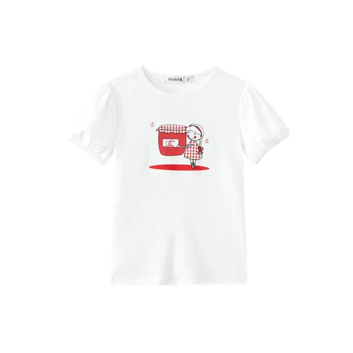 LITTLE GIRL CHERRY JAM T-SHIRT-WHITE