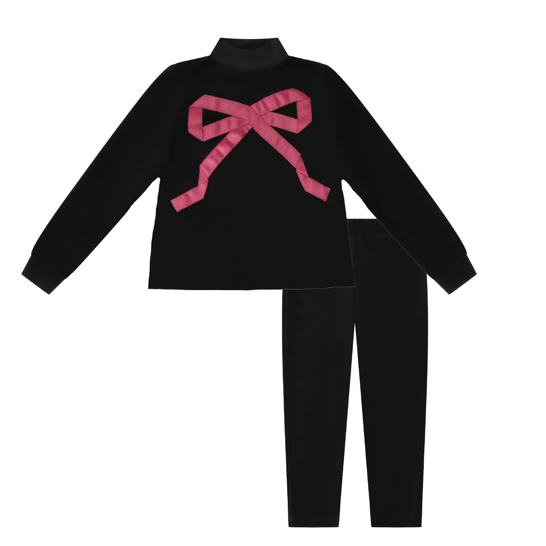 B945 Raspberry Bow Maxi - Lounge Set (Girls)