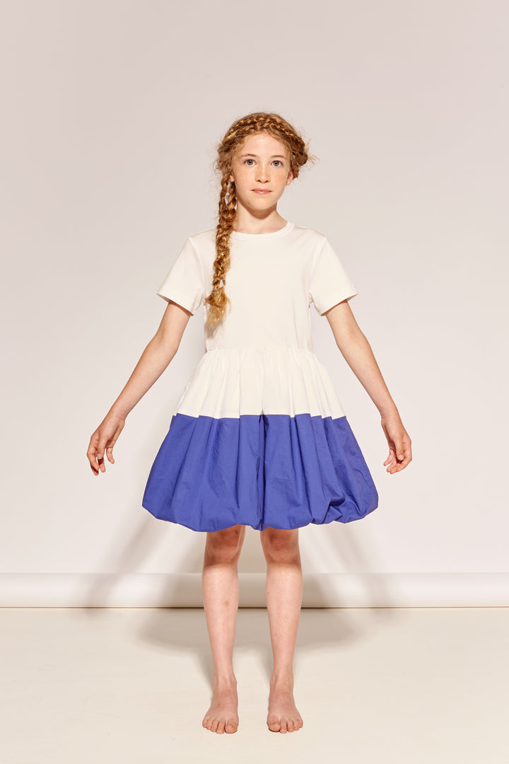 BALLS IN THE AIR DRESS - KEFIR  MAJORELLE BLUE 3/4 SLEEVES