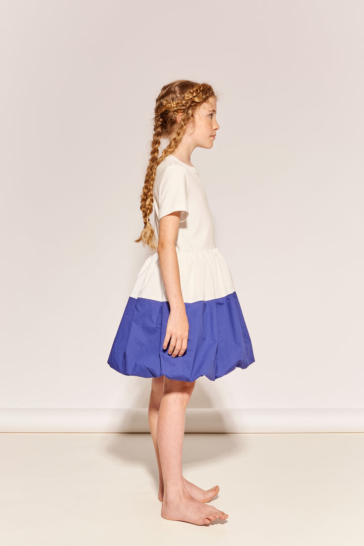 BALLS IN THE AIR DRESS - KEFIR  MAJORELLE BLUE 3/4 SLEEVES