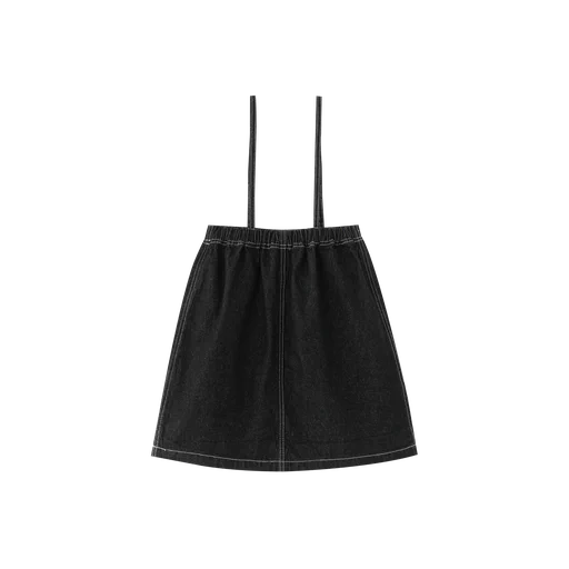 THIN STRAPPED JUMPER WITH POCKETS-BLACK DENIM