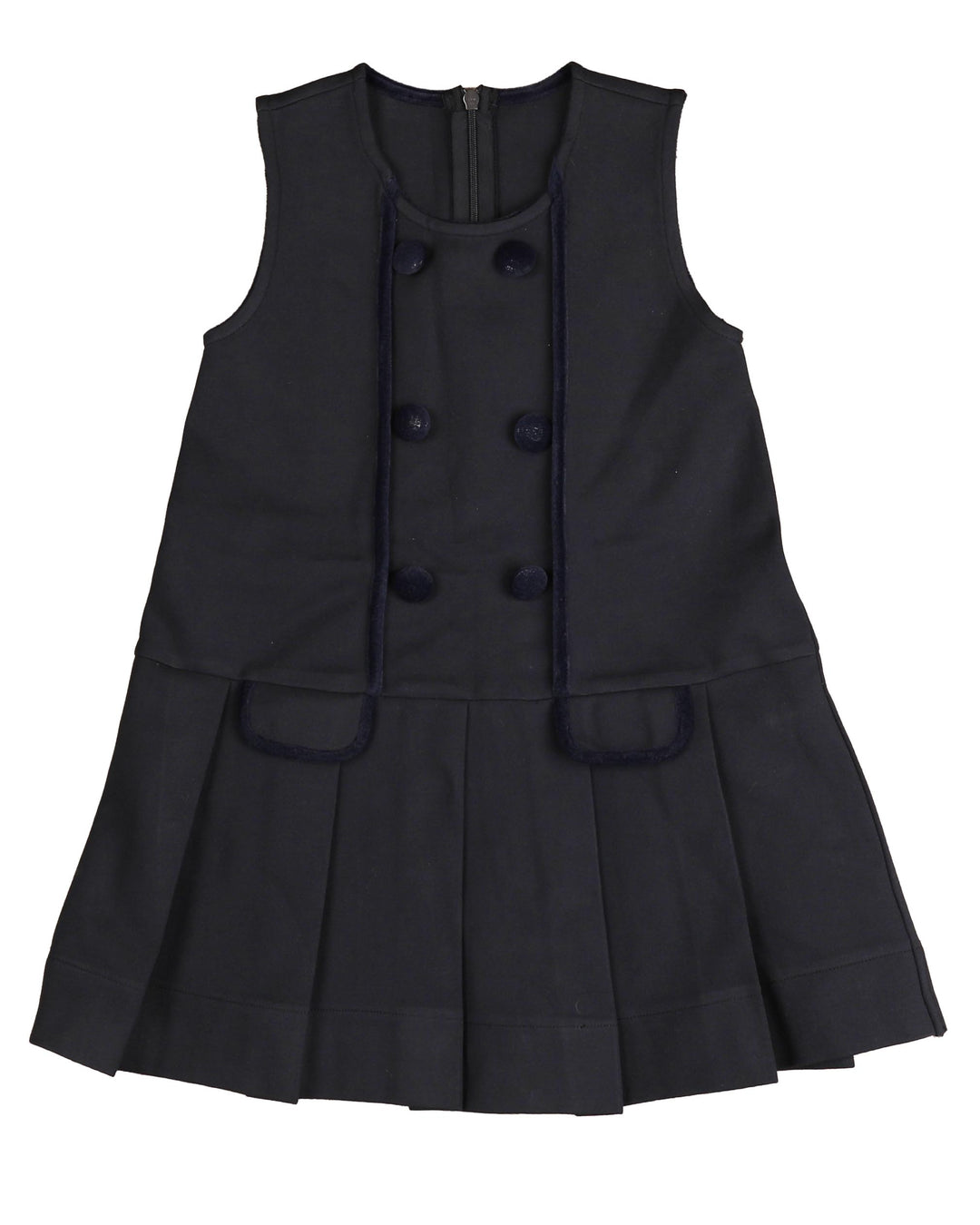 BDR618-Suba jersey dress with velvet binding-NAVY
