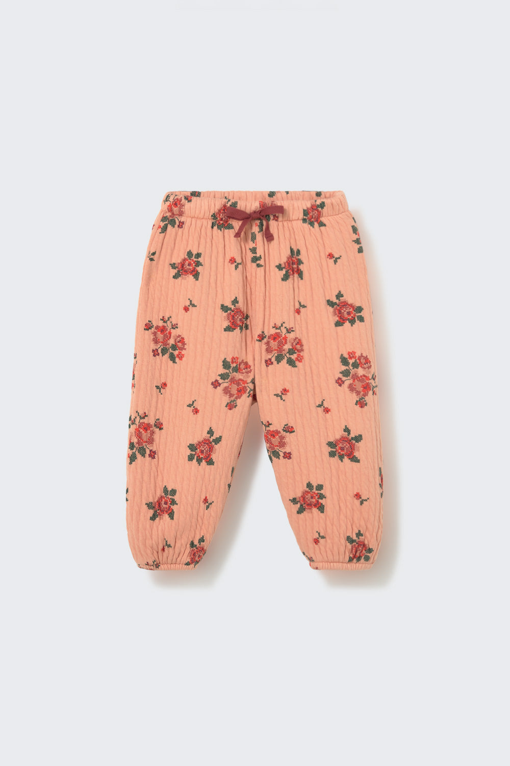 BECA245W6 QUILTED FLORAL PRINT BABY PANTS - PETAL
