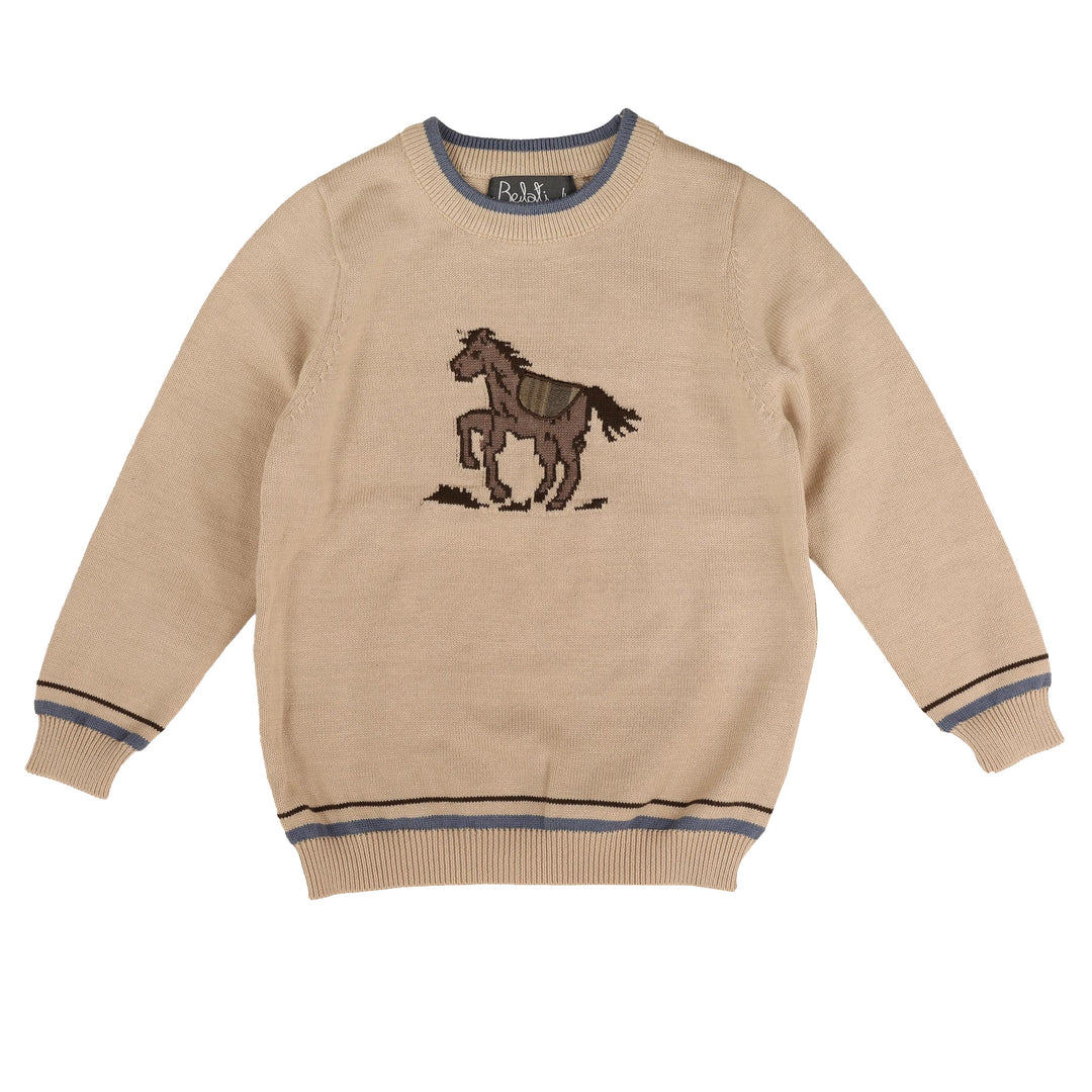 BKN957 JACQUARD HOSE KNIT WITH PLAID SADDLE - STONE