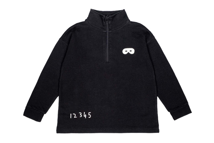 BL039-Black Half Zip Up Sweater