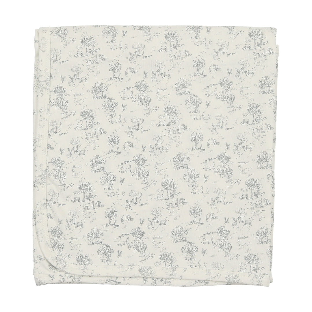 BLW29B-BUSY BROOKE BLANKET-White/Blue