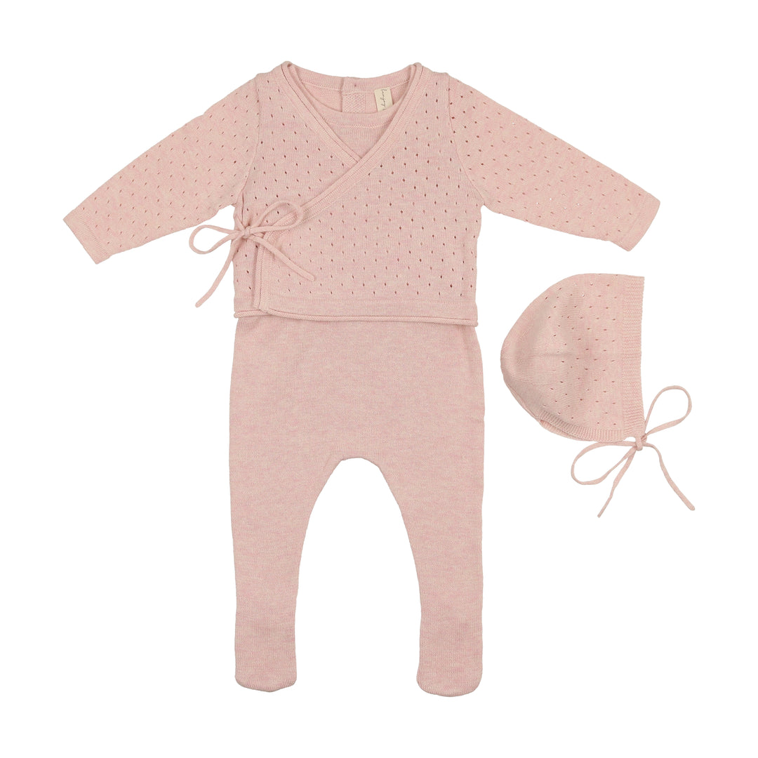 BLW60-STRECHIE/BONNET SET-Baby Pink