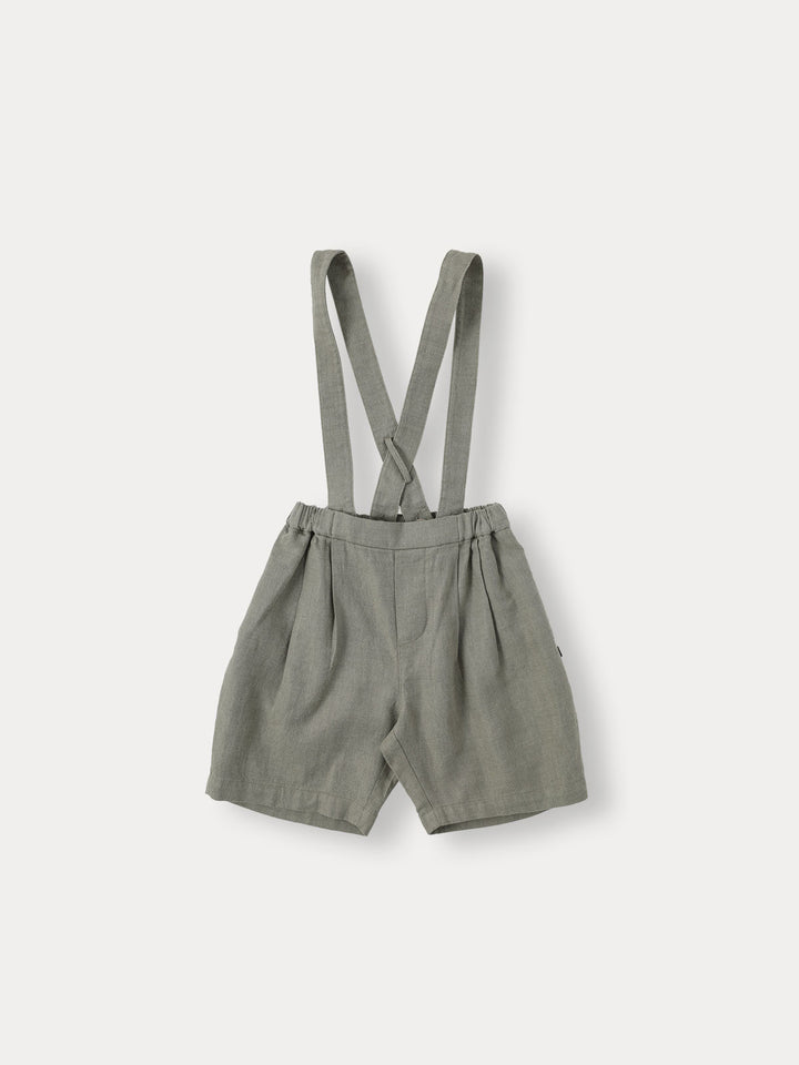 BNE26SHP04 SUSPENDER LINEN HALF PANTS - KHAKI