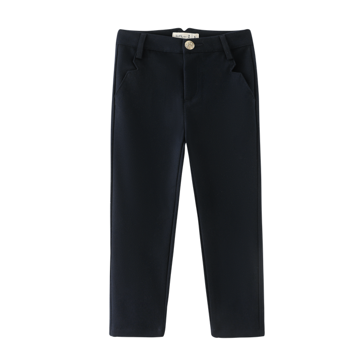 WOOL MAUVE PANTS-NAVY