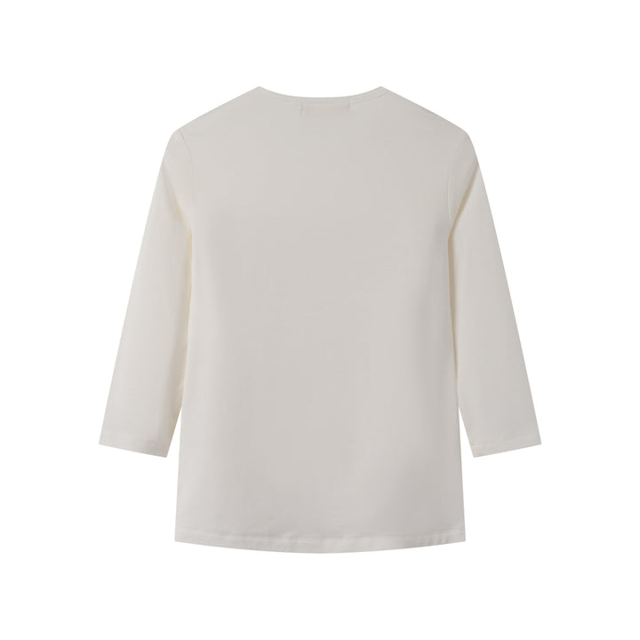 MODAL 3/4 SLEEVE T-SHIRT-CREAM