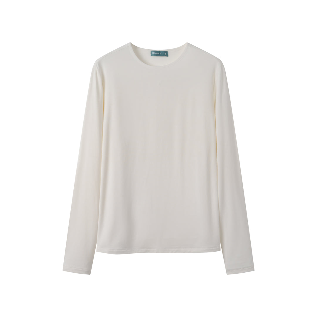 TEENS MODAL LONG SLEEVE T-SHIRT-CREAM