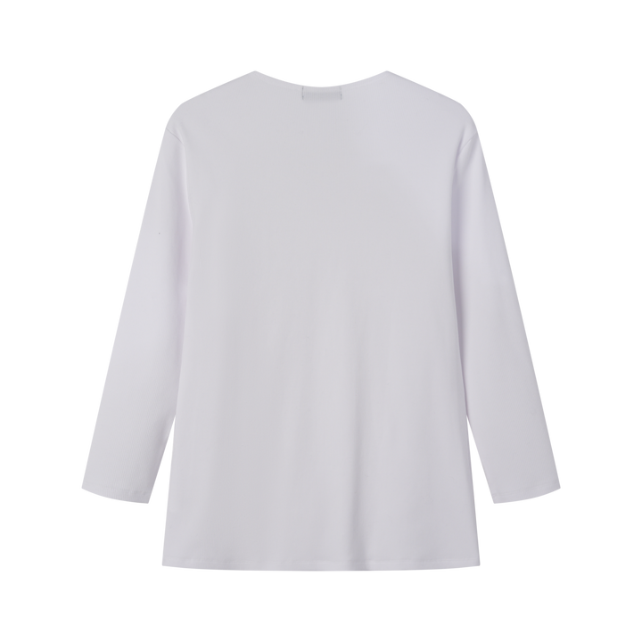 TEEN RIBBED 3/4 SLEEVE T-SHIRT-WHITE