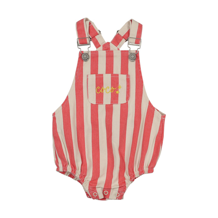 S26-BS01-SHORT OVERALLS-CORAL STRIPES