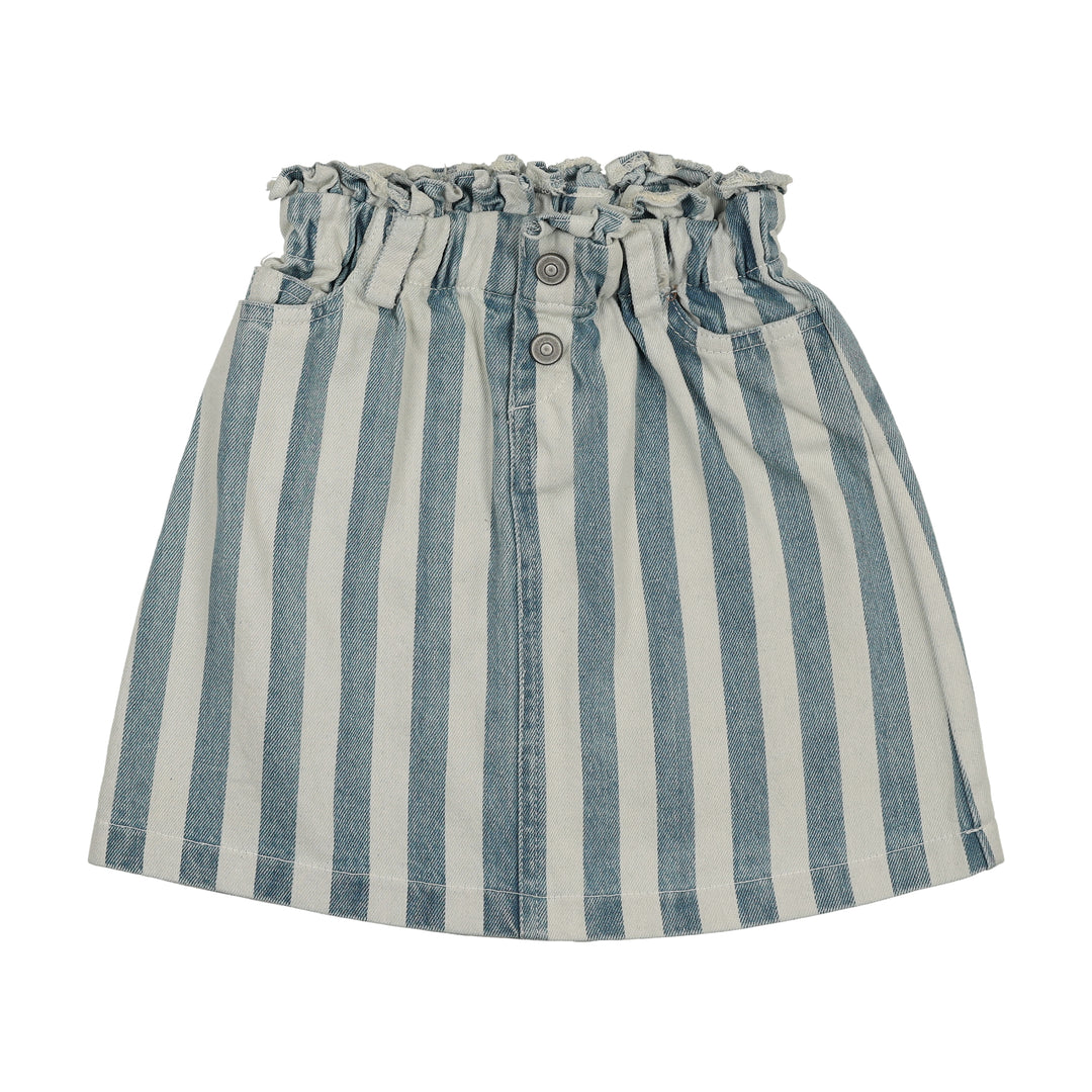 S26-BS04-BERMUDA STRIPED SKIRT-LIGHT BLUE DENIM STRIPES