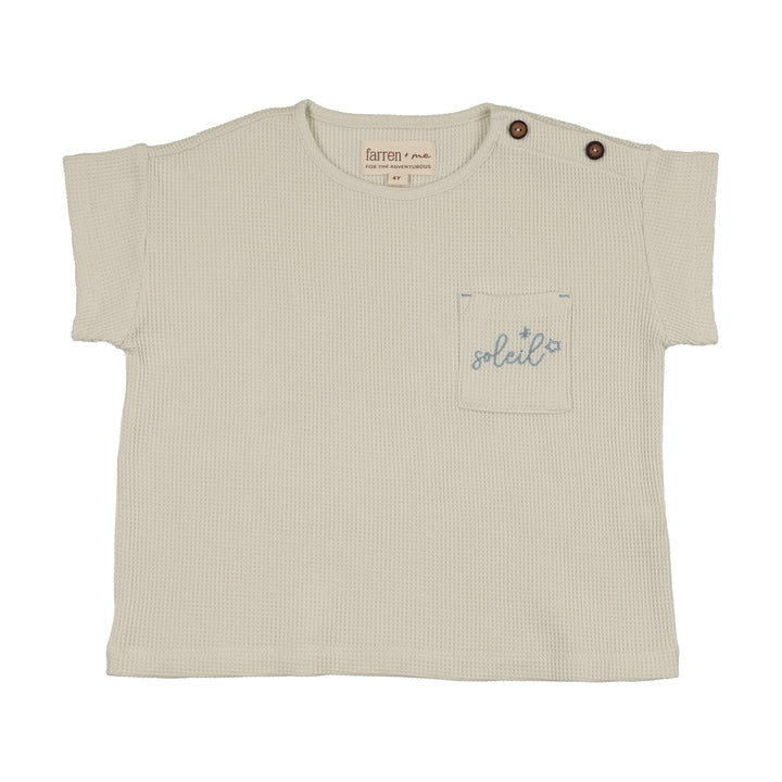 S26-BS07-WAFFLE TEE W/ APPLIQUE-CREAM