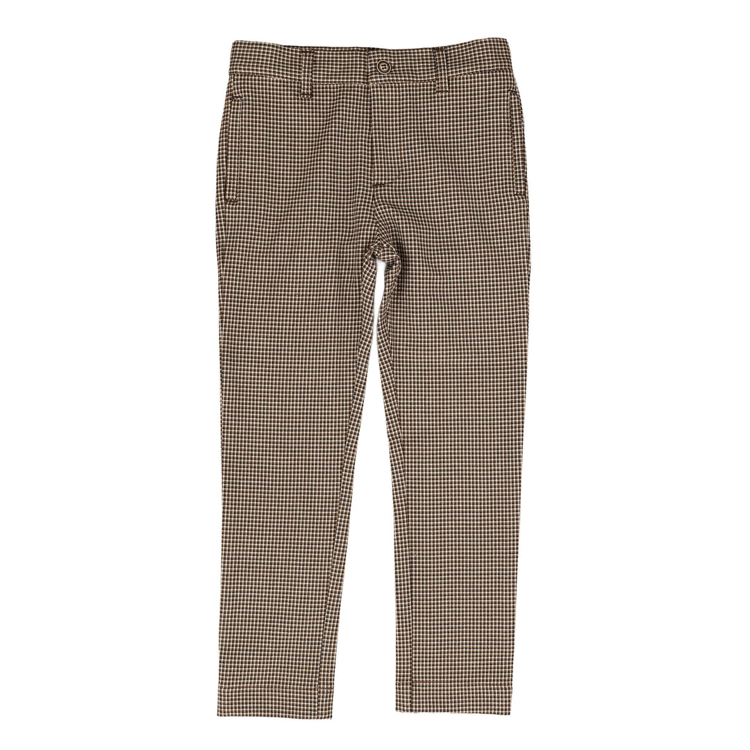 BTR901 PLAID PANTS - BROWN