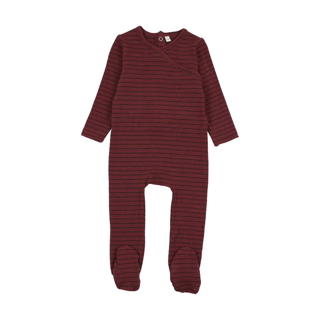 BWL26216F Super Soft Stripes Footie - Red