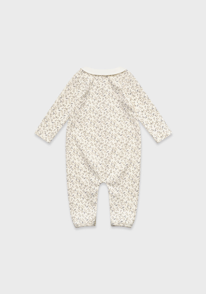 Baby Livie collar Organic Romper - Vintage Blue
