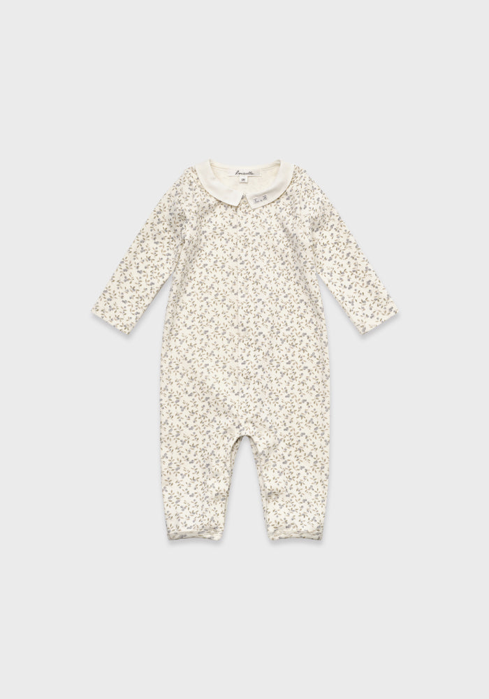 Baby Livie collar Organic Romper - Vintage Blue