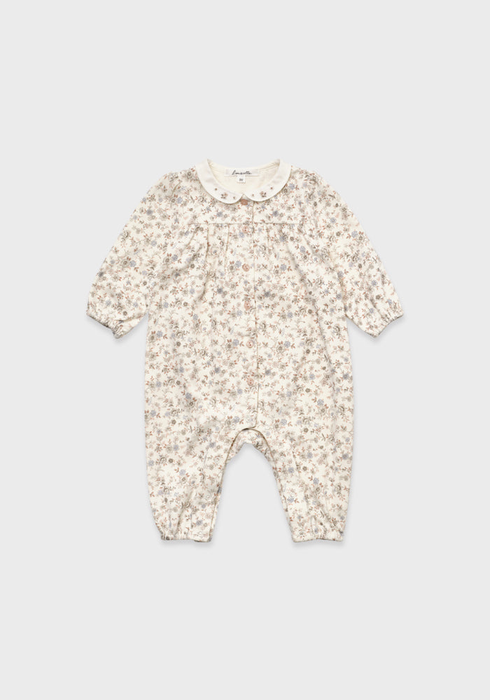 Baby Thessaria collar Organic Romper - Vintage Pink