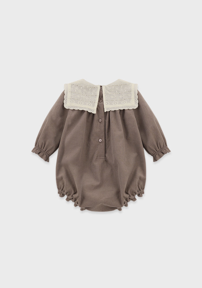 Baby Simona Corduroy Romper - Mocha Pink