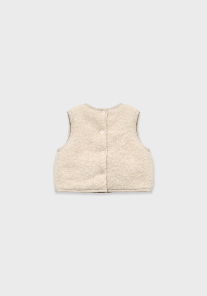 Baby Sabre fur Vest - Cream Beige