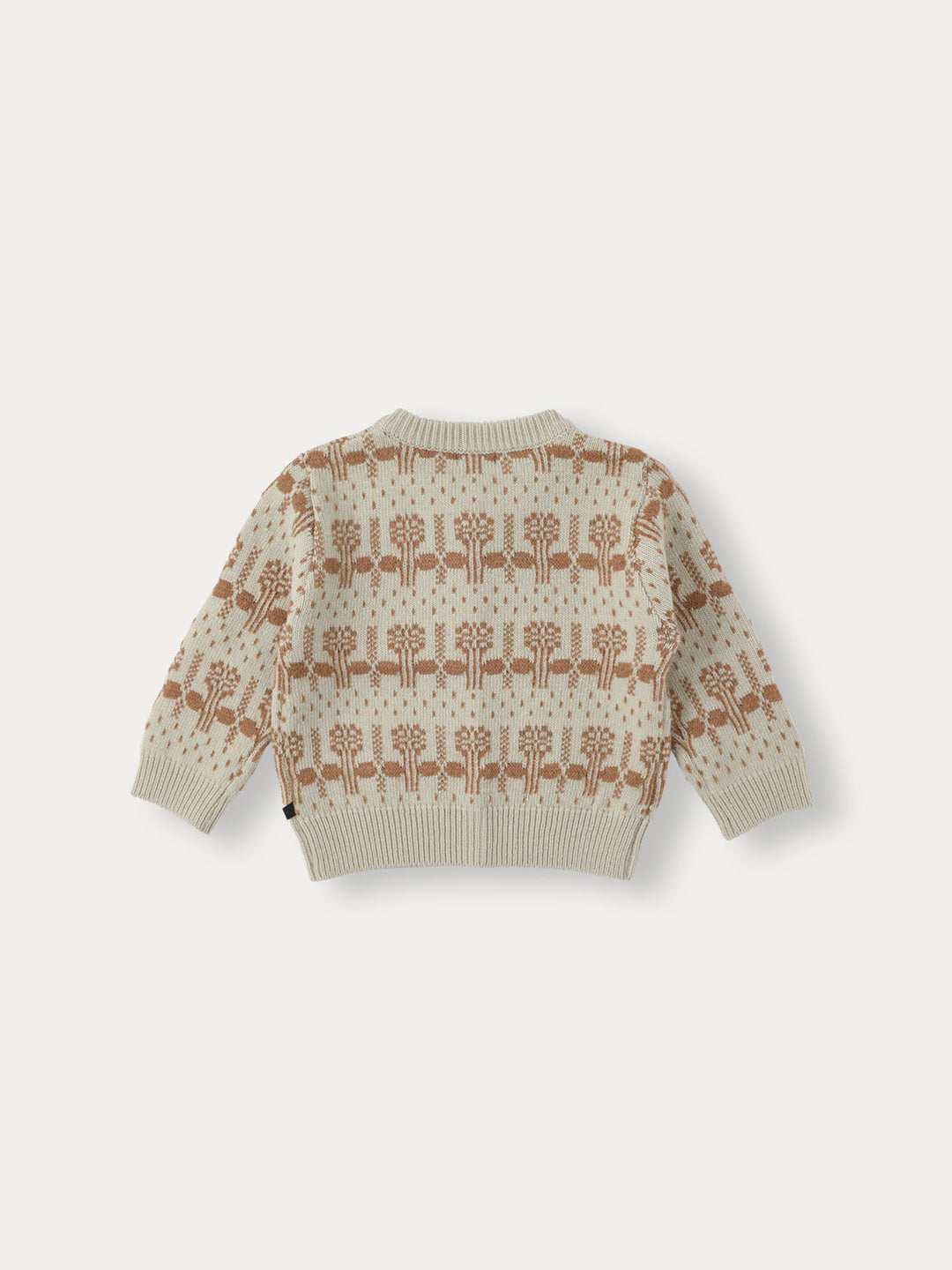 Leaf Buds Knit Cardigan-green beige