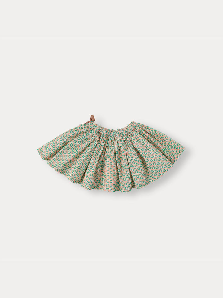 BLOCK FULL SKIRT-peach fuzz