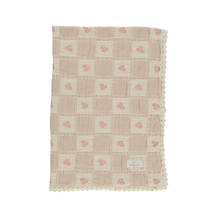 BLOOMS BLANKET-Sand Floral Patchwork