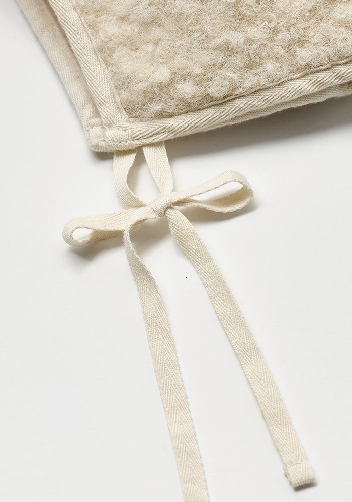 Baby Sabre Fur Bonnet - Cream Beige