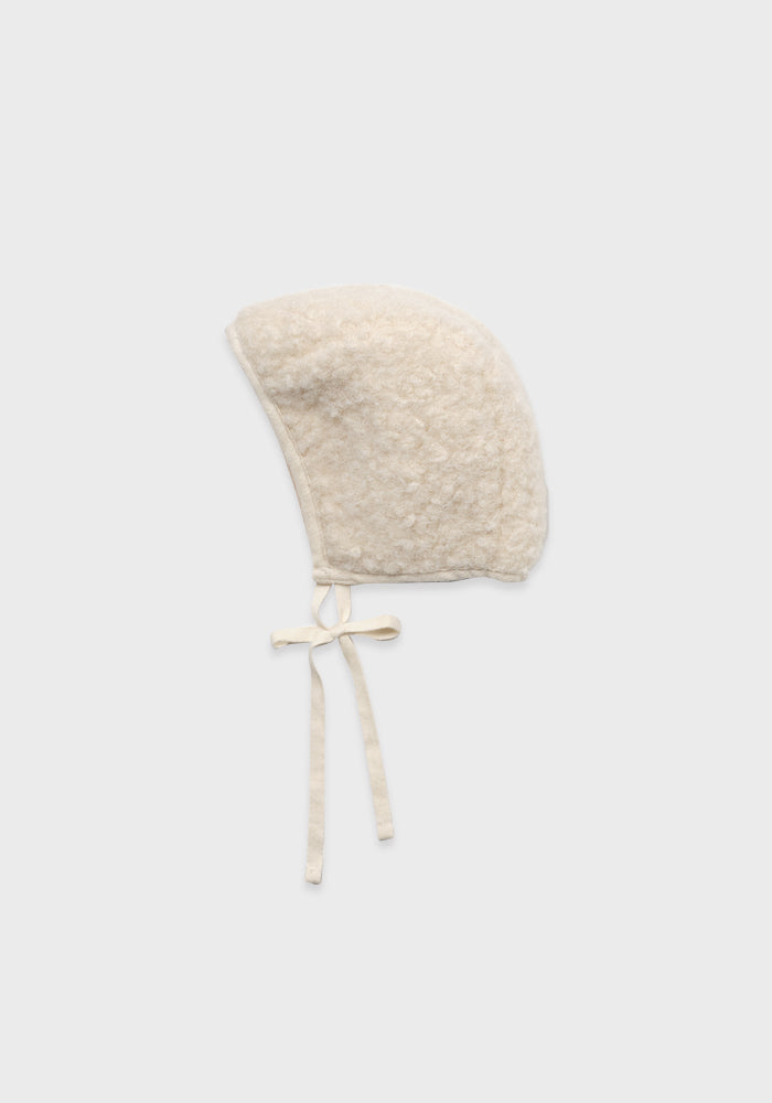 Baby Sabre Fur Bonnet - Cream Beige