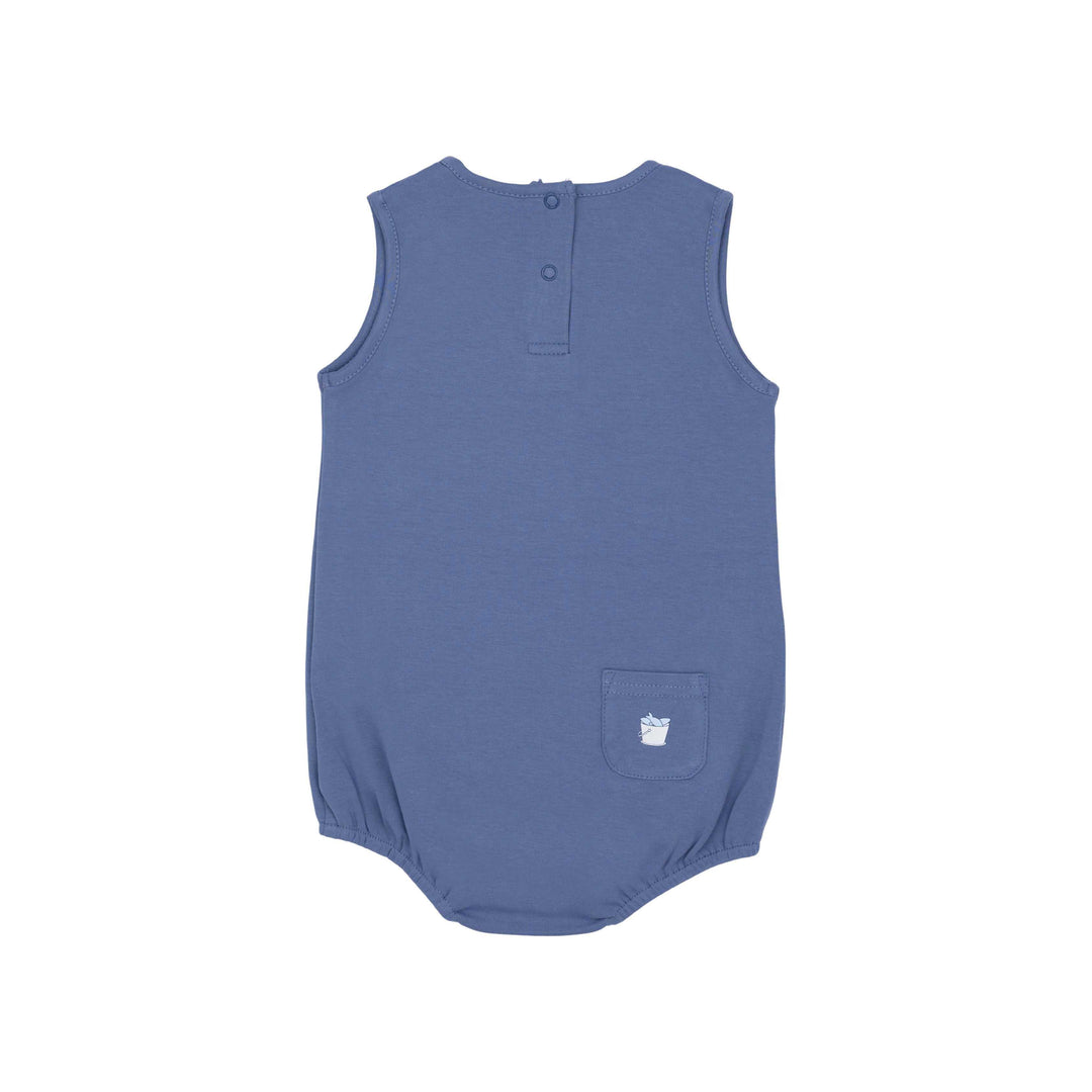 EA054-DB-R BOYS FISHERMAN ROMPER- DENIM BLUE