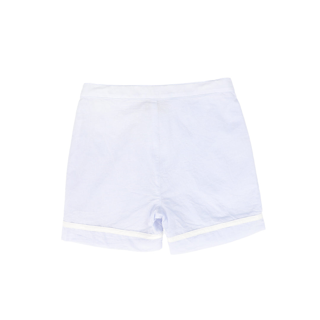 C-19820-Cotton Trim Shorts -Light Blue