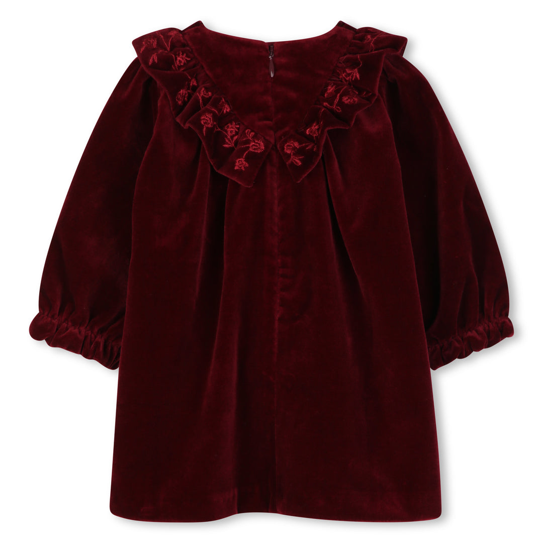 C21339 RUBY VELVET LONG SLEEVED DRESS