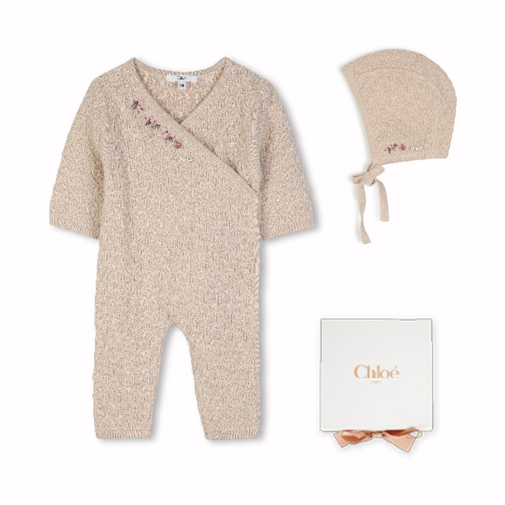 C21374 TOASTED ALMOND KNITTED SET