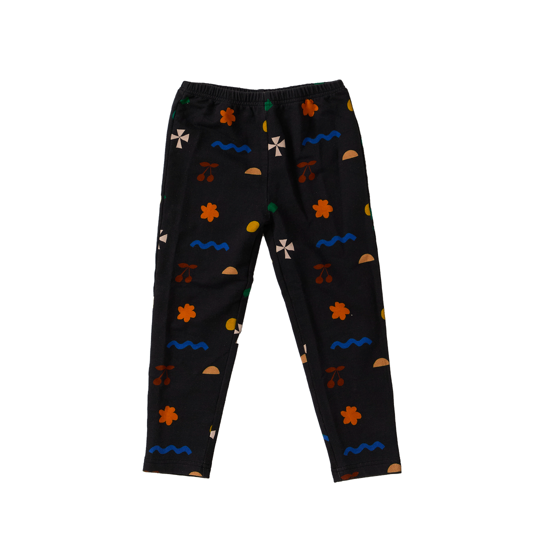 C26207 BABY RIB LEGGINGS - BLACK QUILT