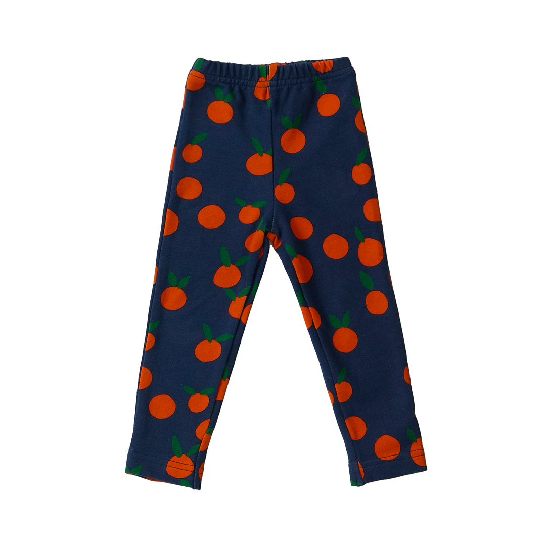 C26207 BABY RIB LEGGINGS - NAVY TANGERINE