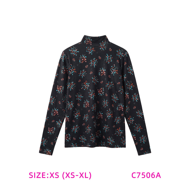 C7506A-FLORAL TURTLENECK