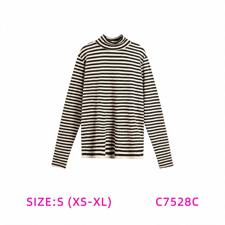 C7528C-STRIPED TURTLENECK