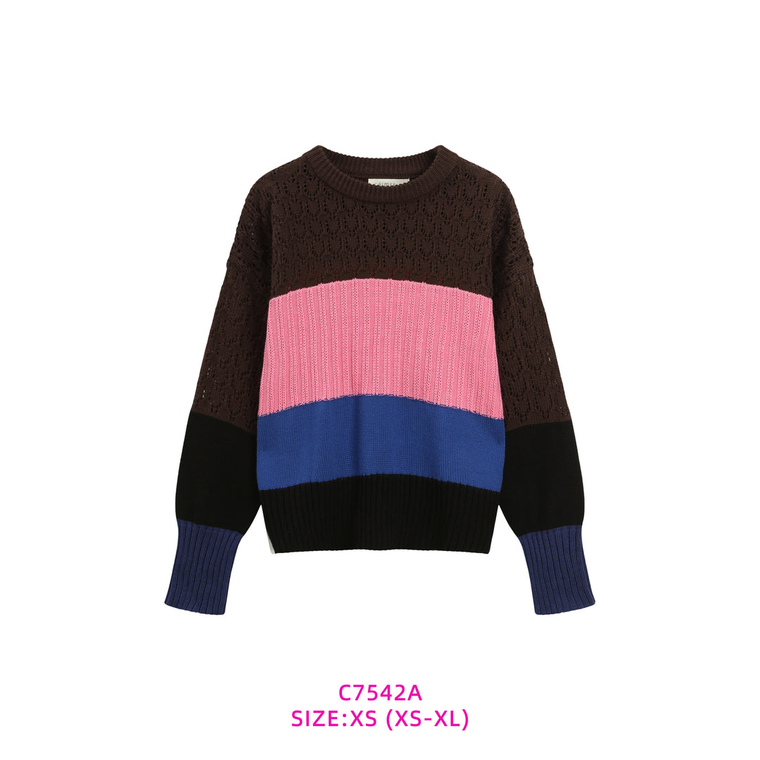 C7542A-BOLD STRIPE SWEATER