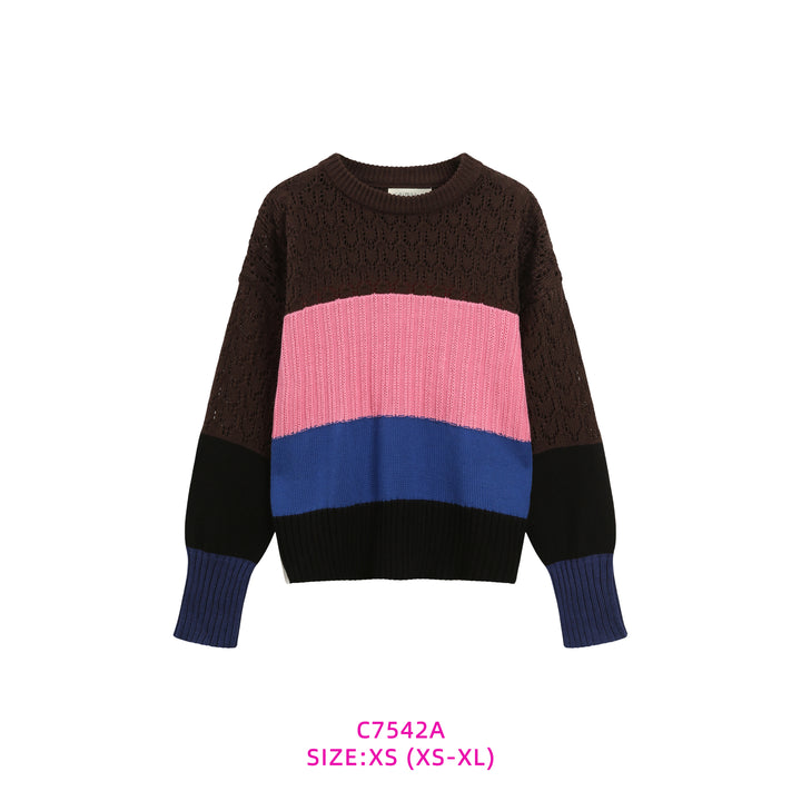 C7542A-BOLD STRIPE SWEATER