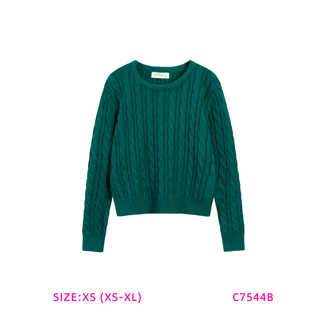 C7544B-CABLE KNIT SWEATER