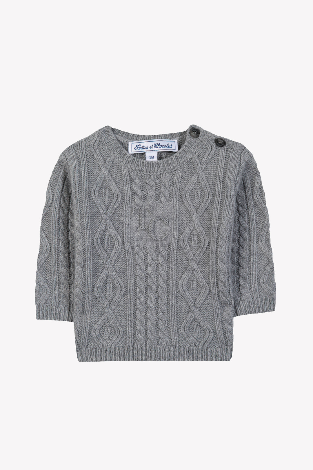 PULL9 - GRIS MOYEN CHINE
