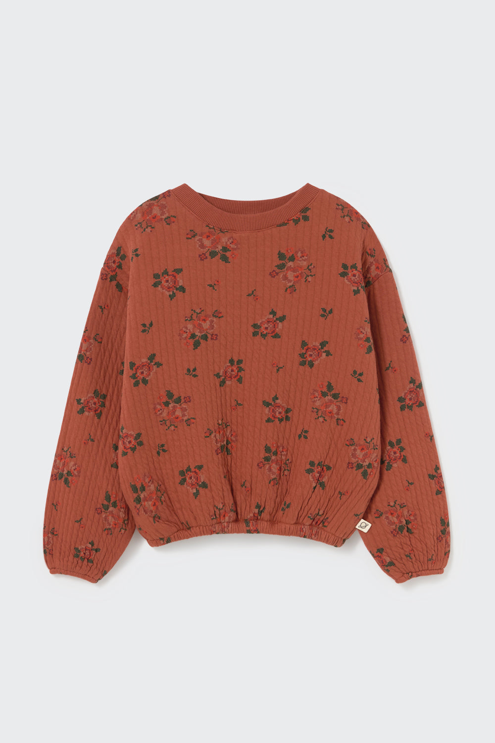 CELIAK245W6 QUILTED FLORAL PRINT SWEATSHIRT - GINGER