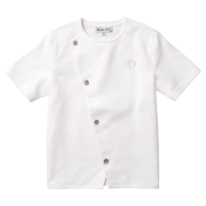 CHANCE BUTTON DOWN WRAP SHIRT-WHITE