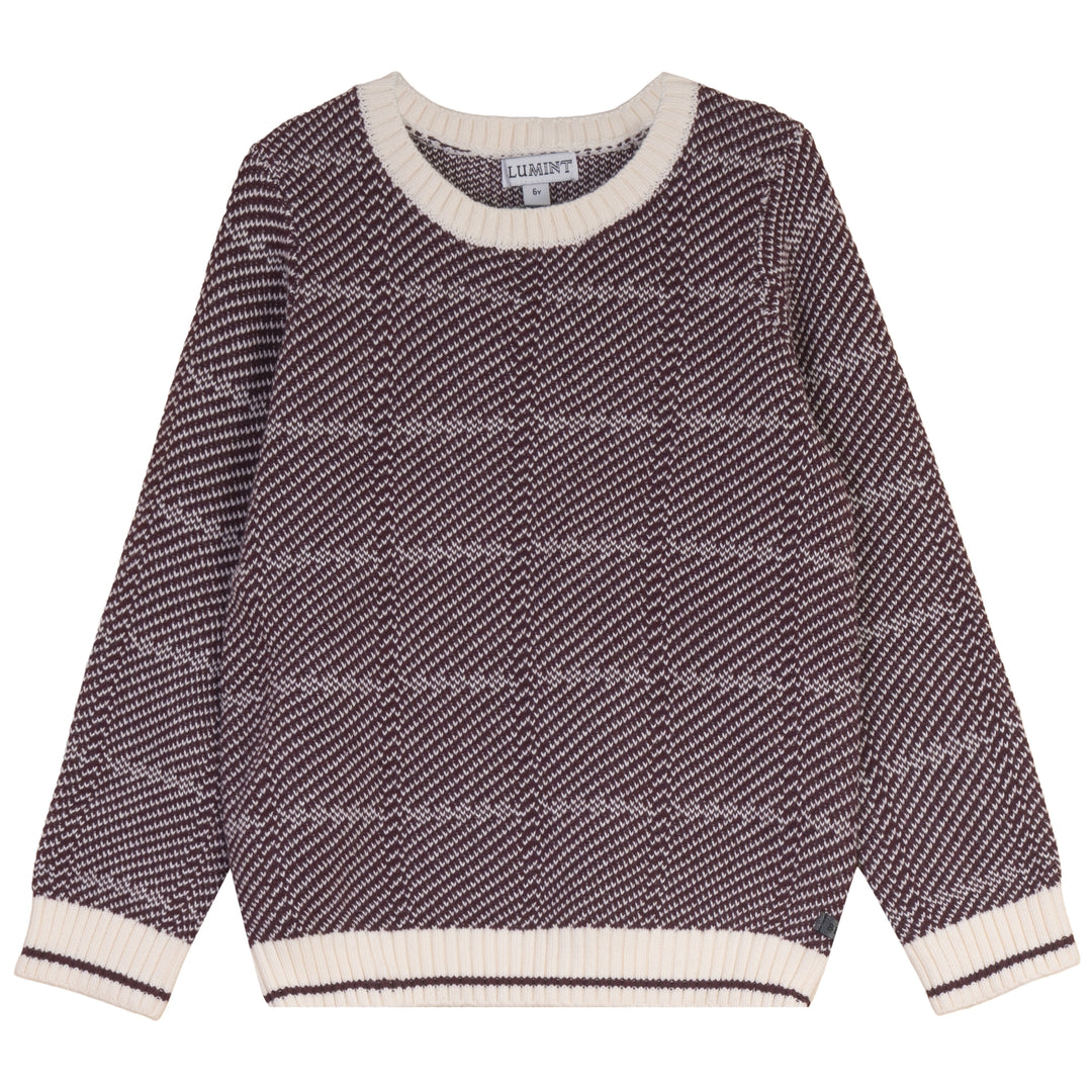CLIFFORD CHEVRON KNIT SWEATER-BURGUNDY