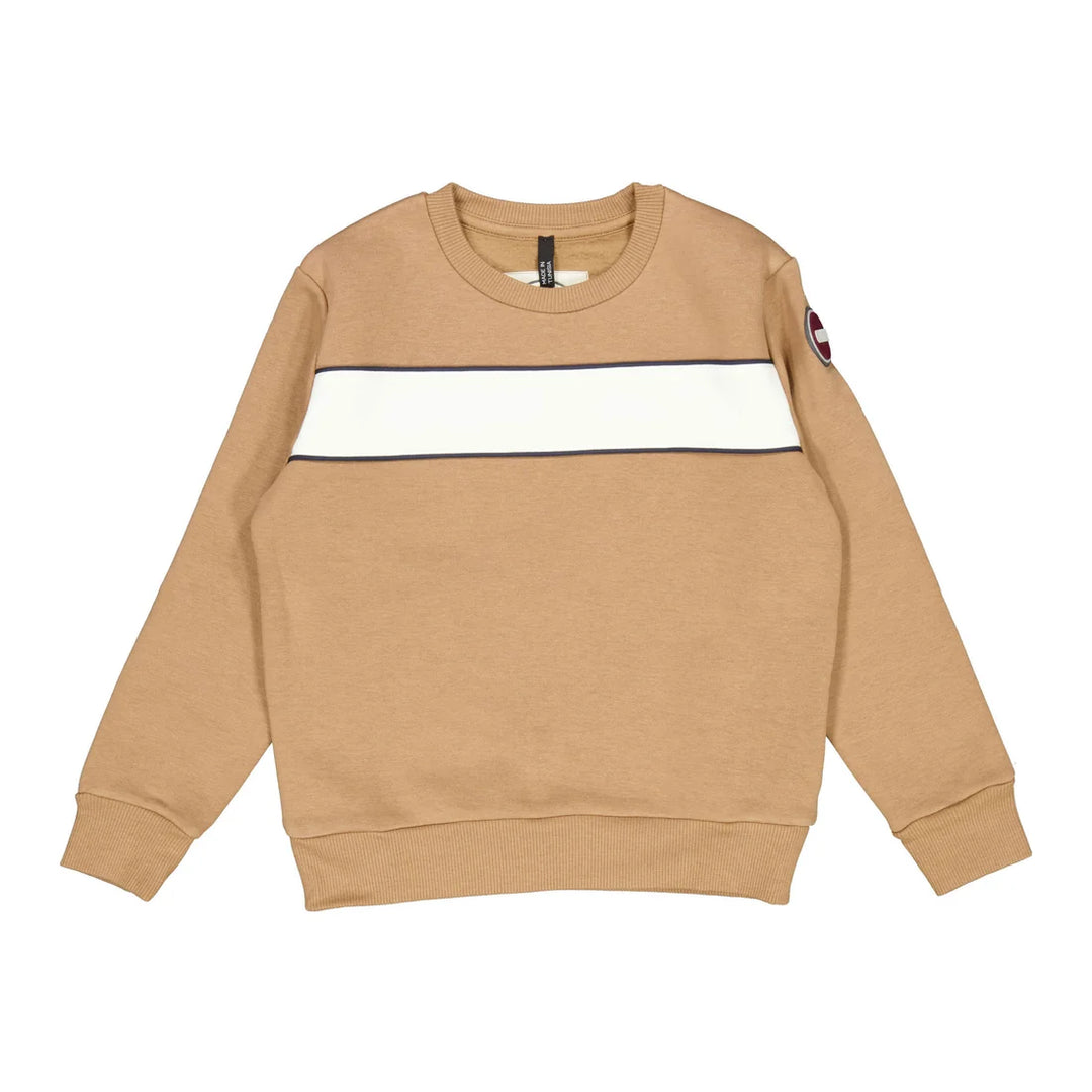 36000014-CREWNECK WITH PIPINGS - MARRAKECH-TOFU-NAVY