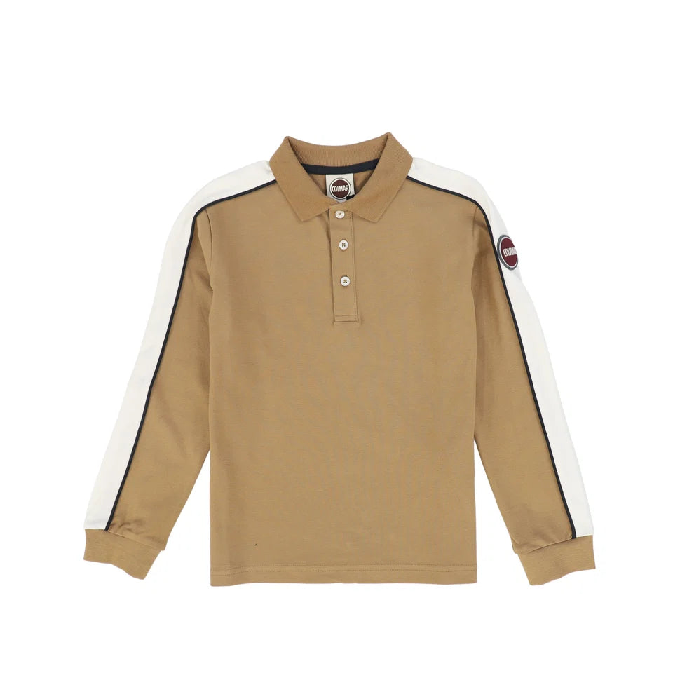 35000 CONTRASTING COLOURS INSERTS LONG SLEEVES POLO - MARRAKECH-TOFU-NAVY