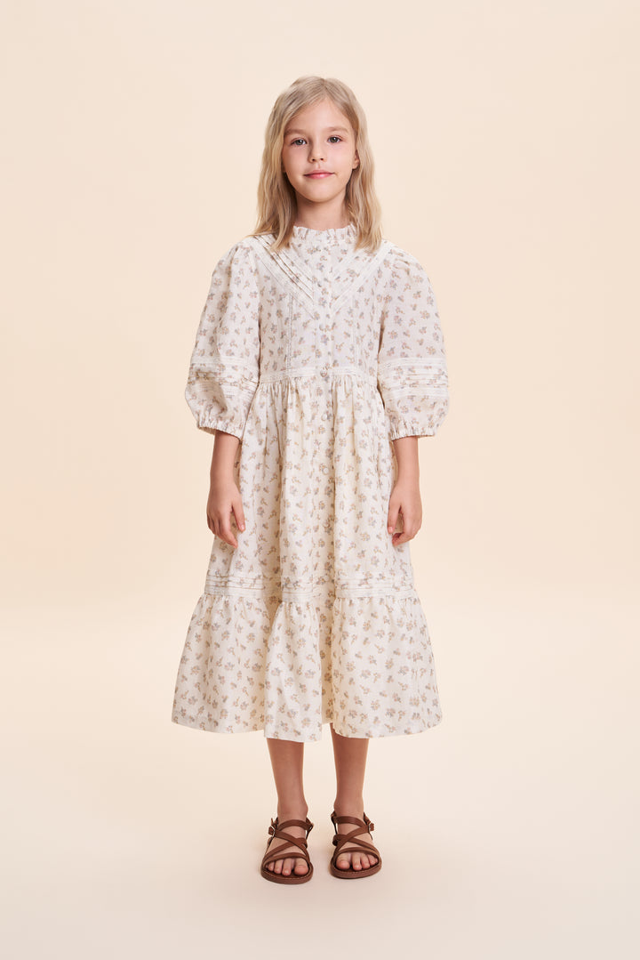 MADELAINE DRESS-Cream Flower